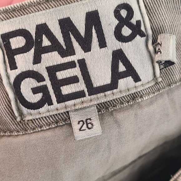 Pam & Gela Militia  Uniform Side Stripe Step Hem cropped pants size 26 - Picture 11 of 11